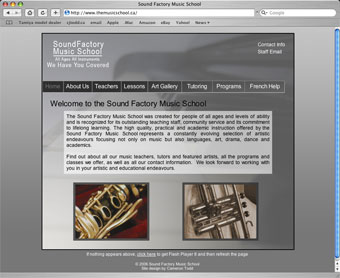 Music School Flash Website Preview